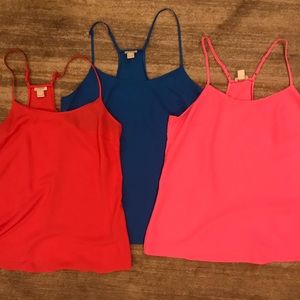 Three Pack J. Crew Strappy Tanks